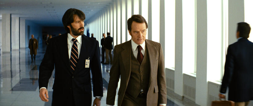 Ben Affleck as Tony Mendez and Bryan Cranston as Jack O'Donnell in "Argo."