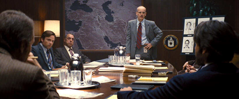 Matt Nolan as Peter Genco, Titus Welliver as Bates and Zeljko Ivanek as Robert Pender in "Argo."