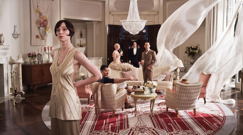 Elizabeth Debicki as Jordan Baker, Joel Edgerton as Tom Buchanan, Carey Mulligan as Daisy Buchanan and Tobey Maguire as Nick Carraway in "The Great Gatsby."