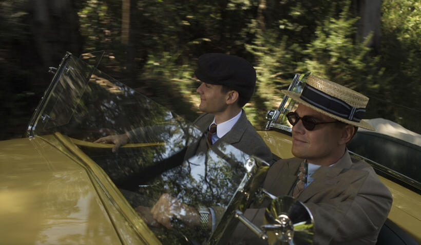 Tobey Maguire as Nick Carraway and Leonardo DiCaprio as Jay Gatsby in "The Great Gatsby."