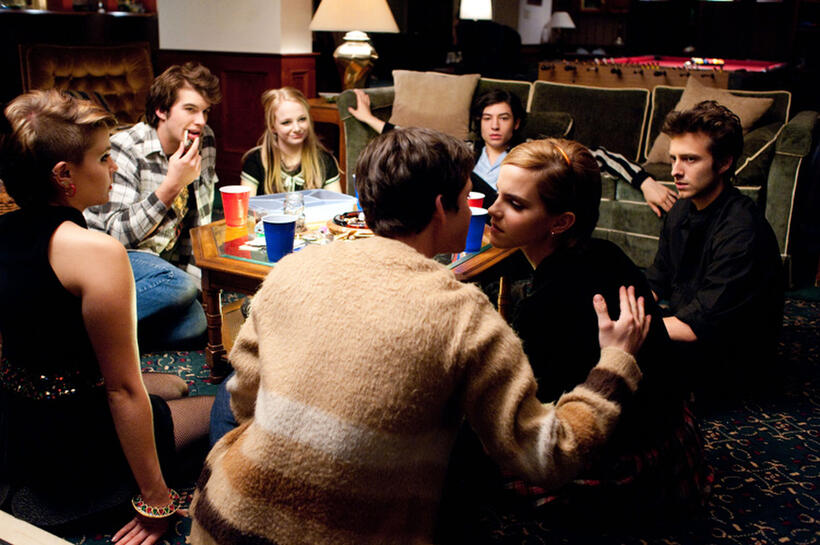 Mae Whitman, Nicholas Braun, Erin Wilhelmi, Ezra Miller, Reece Thompson, Emma Watson and Logan Lerman in "The Perks Of Being A Wallflower."