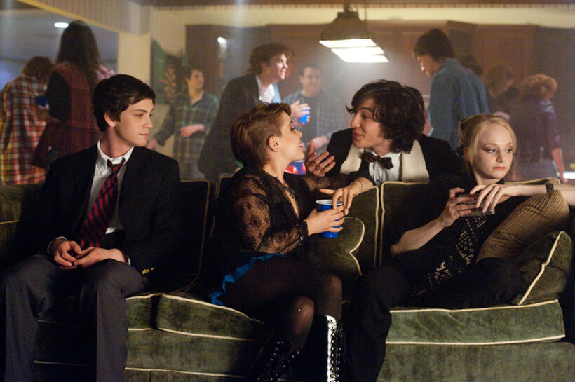 Logan Lerman, Mae Whitman, Ezra Miller and Erin Wilhelmi in "The Perks Of Being A Wallflower."