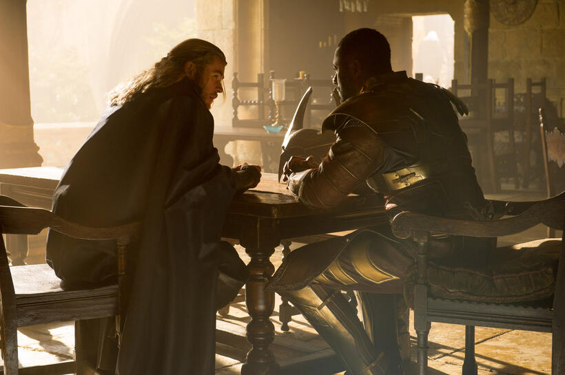 Chris Hemsworth as Thor and Idris Elba as Heimdall in "Thor: The Dark World."