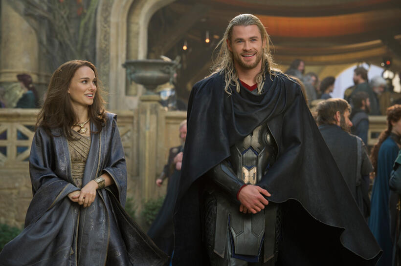 Natalie Portman and Chris Hemsworth in "Thor: The Dark World."