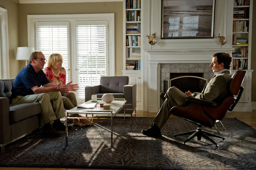 Tommy Lee Jones as Arnold Soames, Meryl Streep as Kay Soames and Steve Carell as Therapist Dr. Bernard Feld in "Hope Springs."