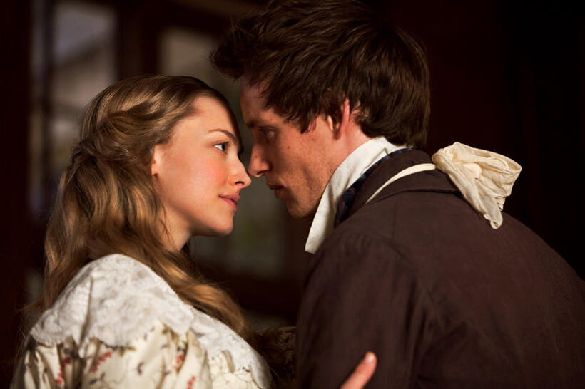 Amanda Seyfried and Eddie Redmayne in "Les Miserables."