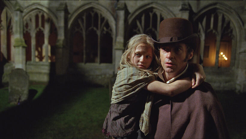 Isabelle Allen and Hugh Jackman in "Les Miserables."