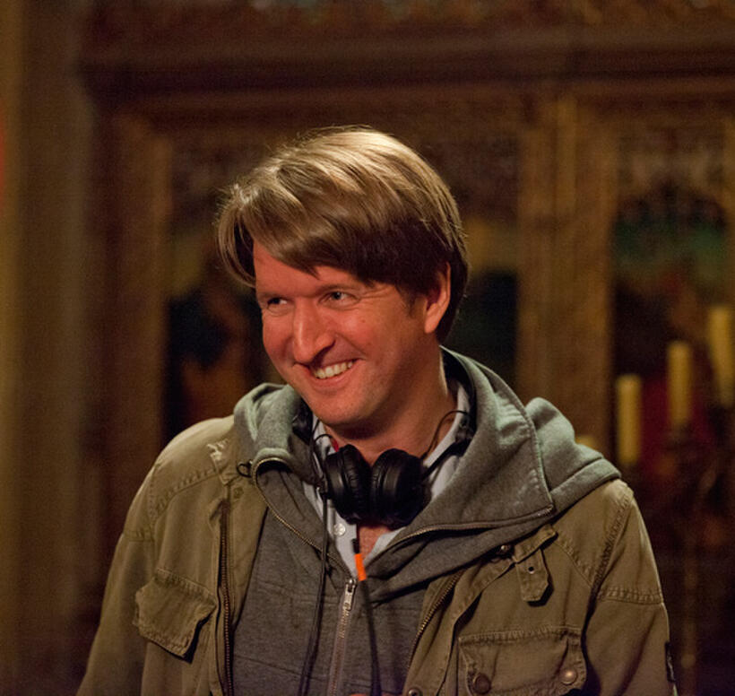 Director Tom Hooper on the set of "Les Miserables."