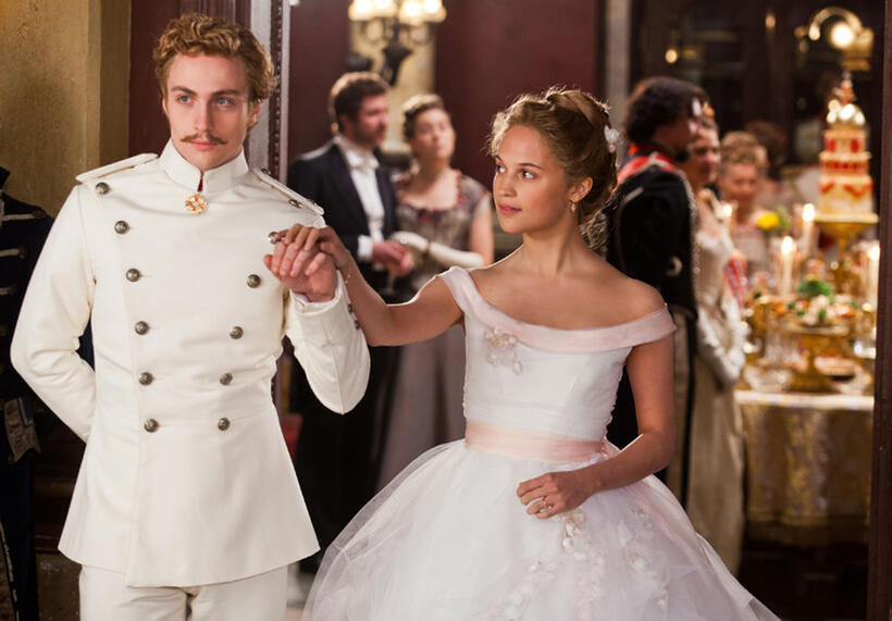 Aaron Johnson as Vronsky and Alicia Vikander as Kitty in "Anna Karenina."