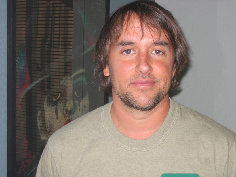 Director/producer/screenwriter Richard Linklater on the set of "Bernie."