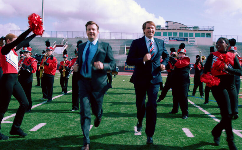Jason Sudeikis as Mitch and Will Ferrell as Cam Brady in "The Campaign."