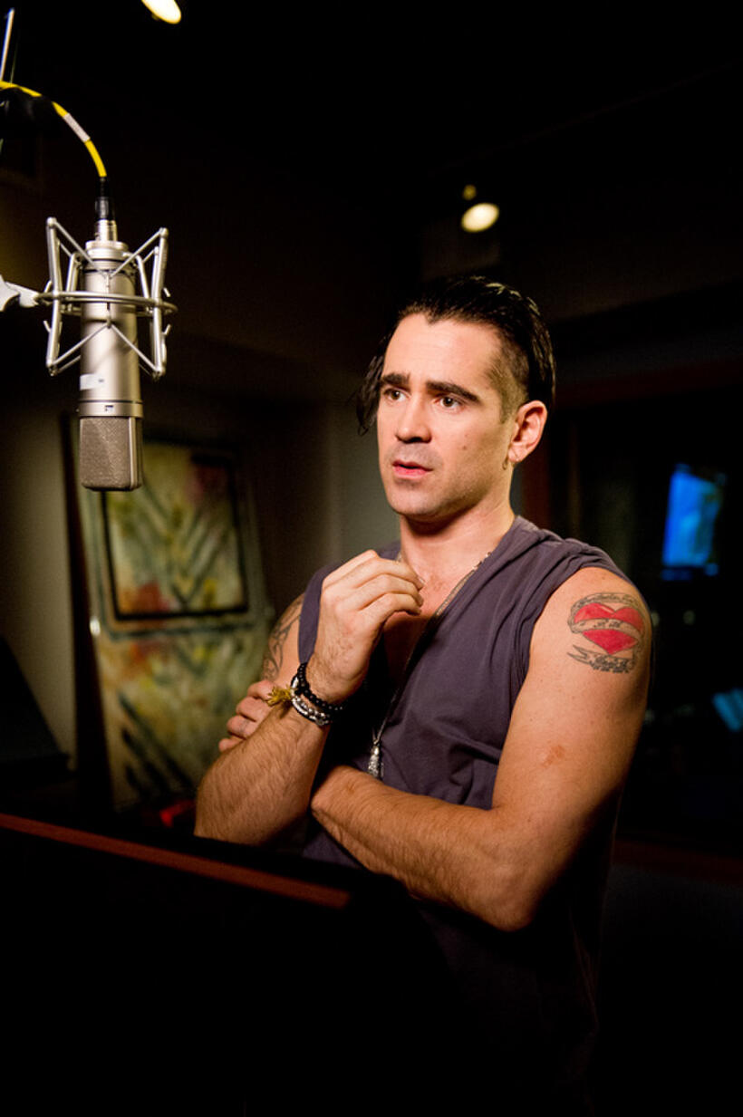 Colin Farrell on the set of "Epic."