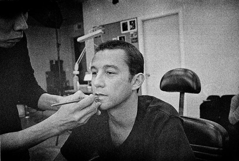 Joseph Gordon-Levitt on the set of "Looper."