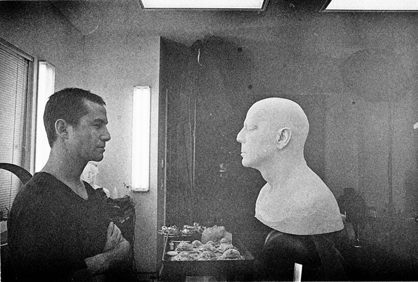 Joseph Gordon-Levitt on the set of "Looper."