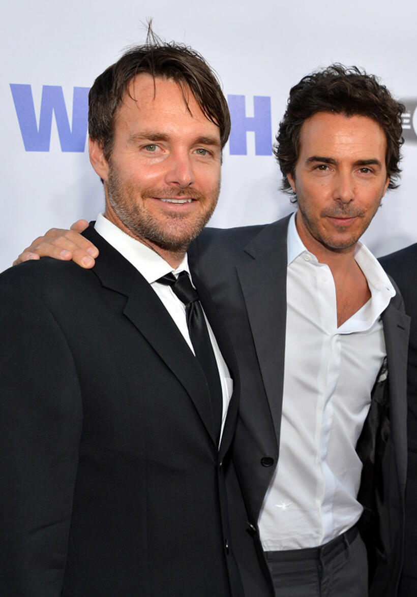 Will Forte and producer Shawn Levy at the California premiere of "The Watch."