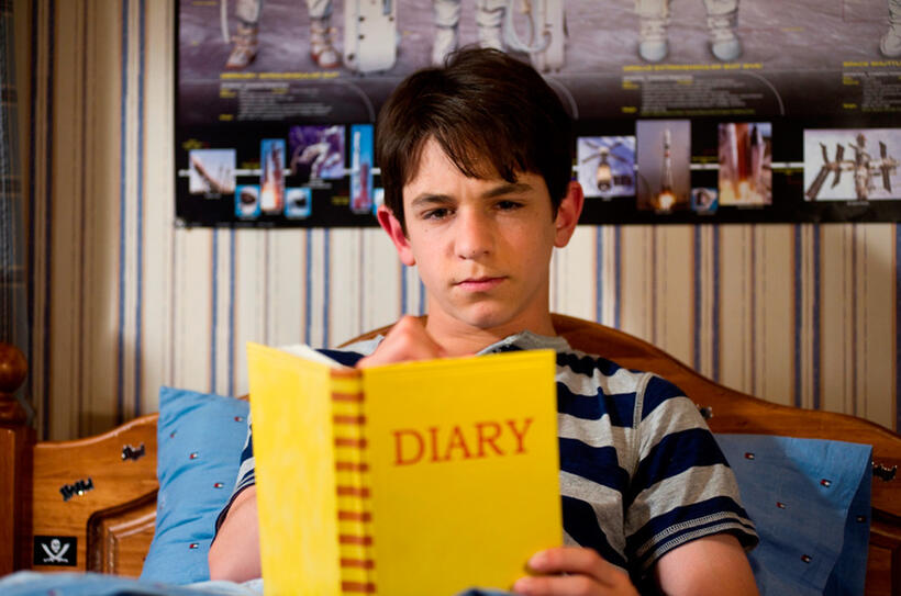 Zachary Gordon as Greg in "Diary of a Wimpy Kid: Dog Days."