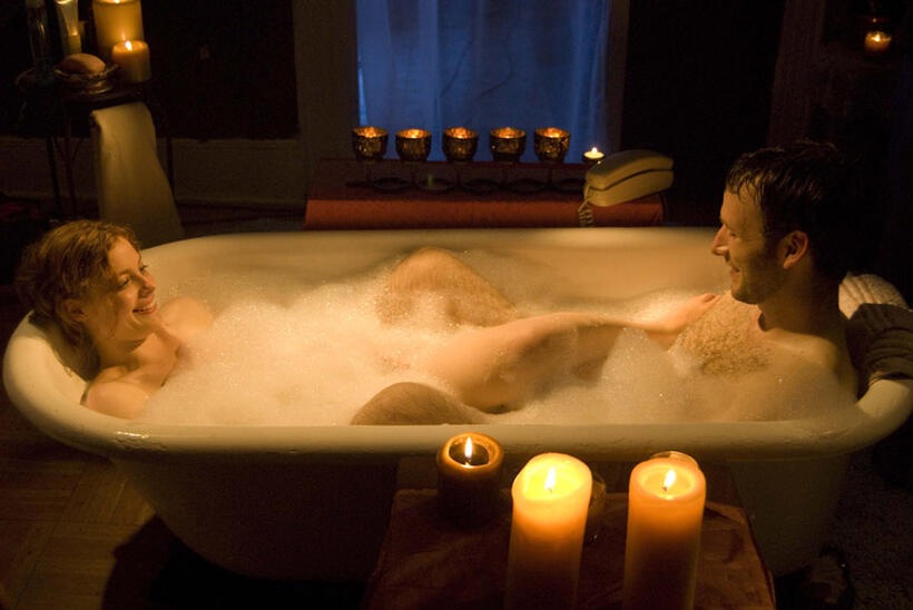Gillian Jacobs and Ryan O'Nan in "Watching TV with the Red Chinese."