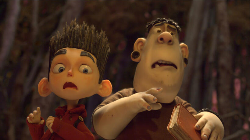 Norman voiced by Kodi Smit-McPhee and Alvin voiced by Christopher Mintz-Plasse in "ParaNorman."