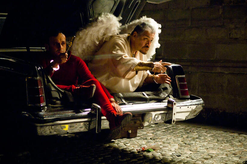 Joaquin Cosio as Agente Jesus Juarez and Melissa Bahnsen as Magdalena in "Pastorela."