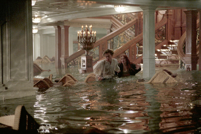 Leonardo DiCaprio and Kate Winslet in "Titanic."