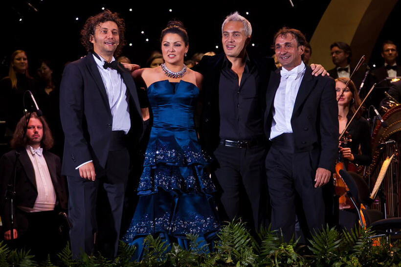 Jonas Kaufmann, Anna Netrebko, and Erwin Schrott in "3 Superstars in Berlin." 