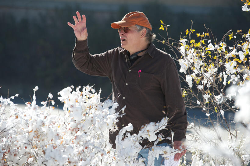 Director Lawrence Kasdan on set of "Darling Companion."