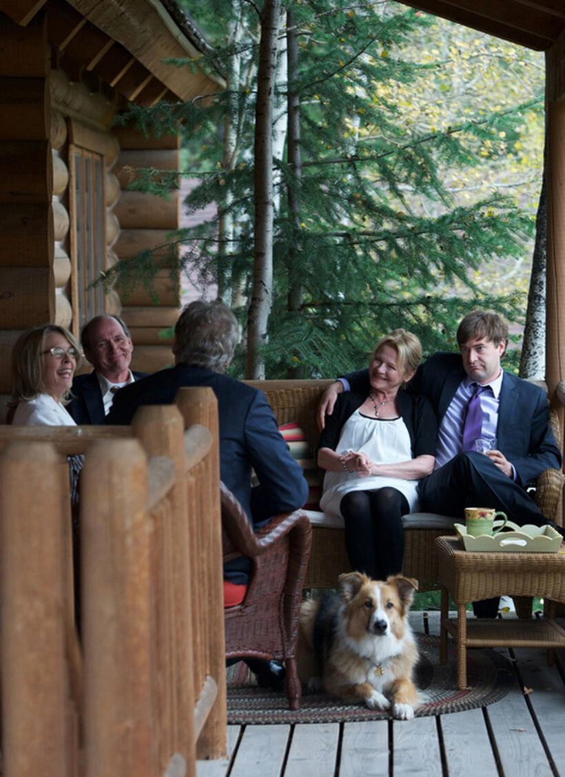 Diane Keaton as Beth, Richard Jenkins as Russell, Kevin Kline as Joseph, Dianne Wiest as Penny, Kasey as Freeway and Mark Duplass as Bryan in "Darling Companion."