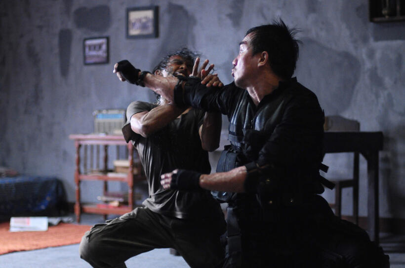 Yayan Ruhian as Mad Dog and Joe Taslim as Jaka in "The Raid."