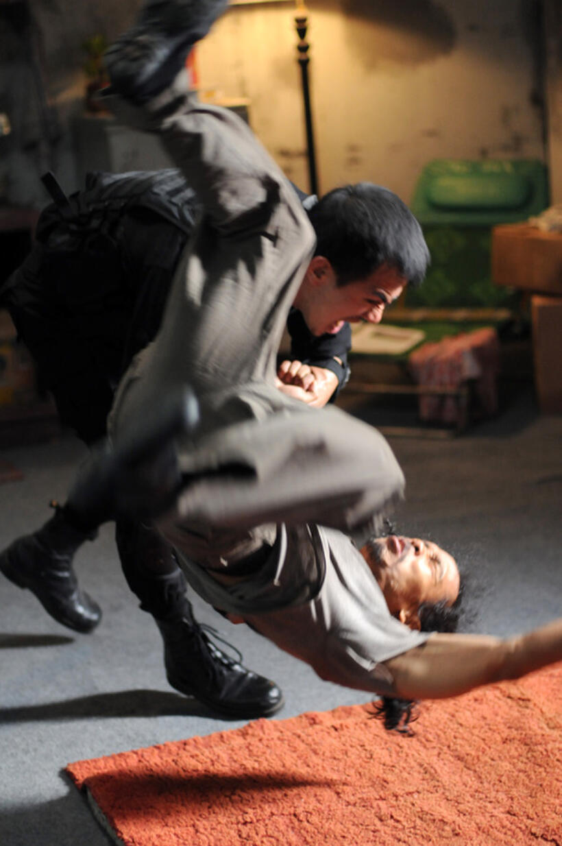 Joe Taslim as Jaka and Yayan Ruhian as Mad Dog in "The Raid."