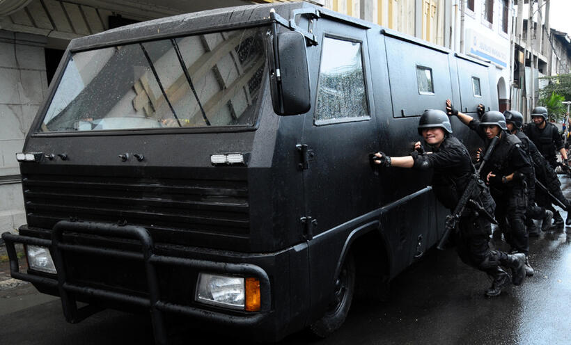 A scene from "The Raid."