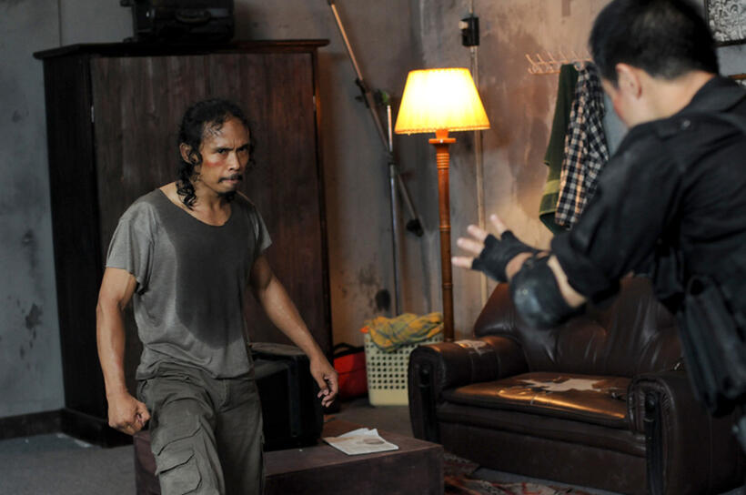 Yayan Ruhian as Mad Dog and Joe Taslim as Jaka in "The Raid."