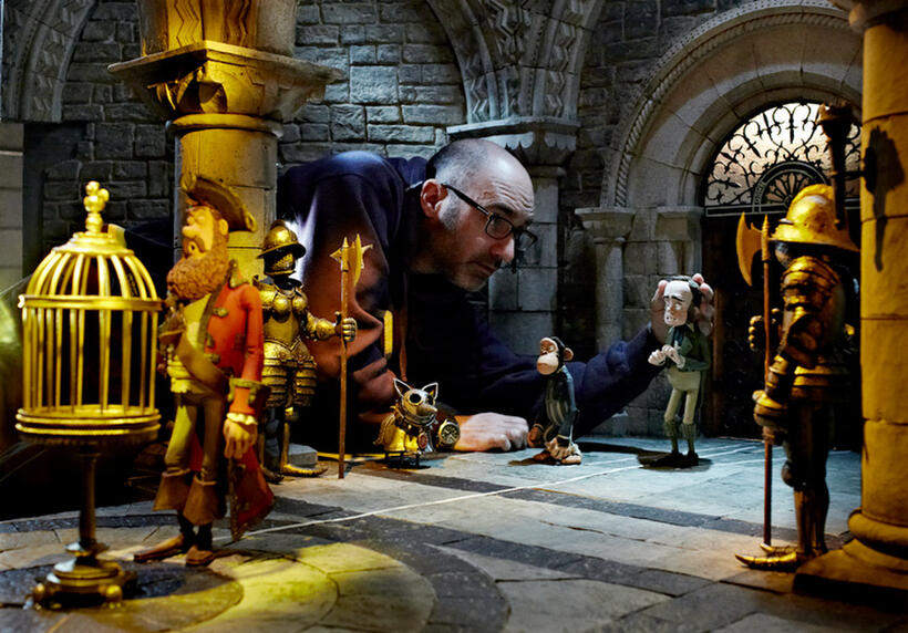 Animator Ian Whitlock on the set of "Pirates! Band of Misfits."