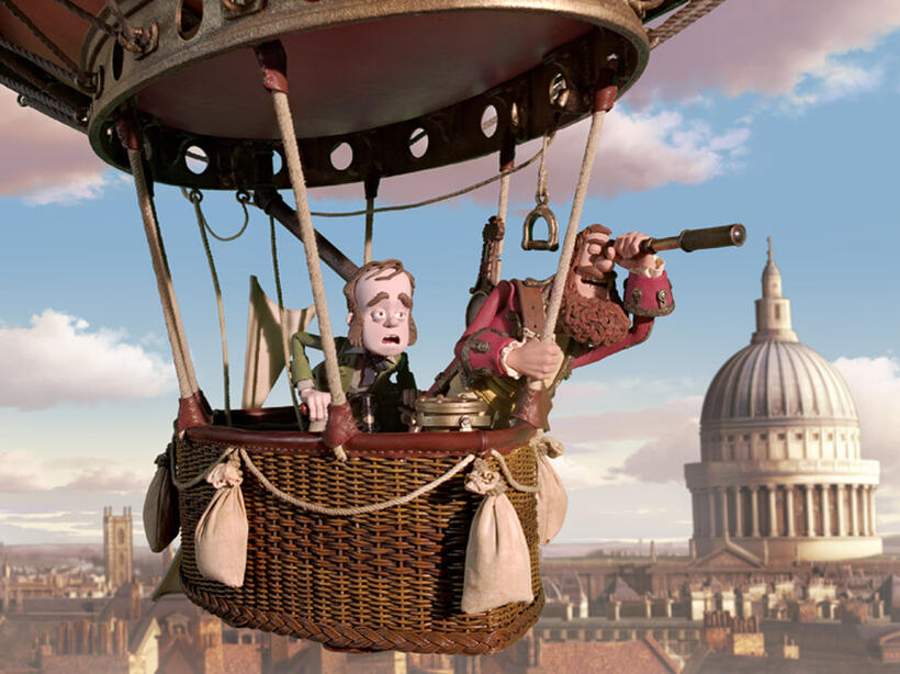 Charles Darwin voiced by David Tennant and Pirate Captain voiced by Hugh Grant in "Pirates! Band of Misfits."