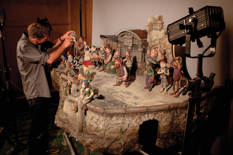 Animator Richard Haynes on the set of "Pirates! Band of Misfits."