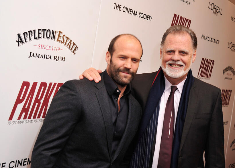 Jason Statham and director Taylor Hackford at the New York premiere of "Parker."