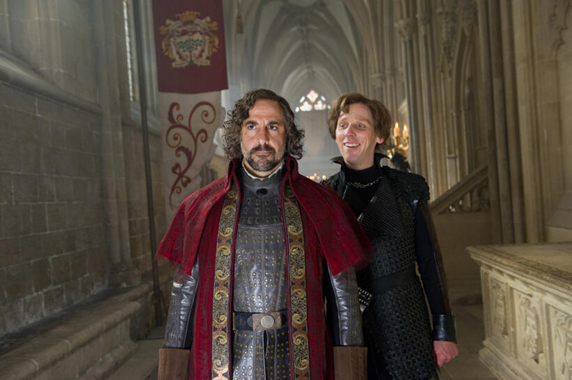 Stanley Tucci as Roderick and Ewen Bremner as Wicke in "Jack The Giant Slayer."