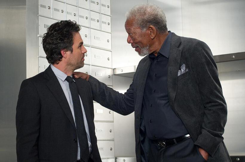 Mark Ruffalo and Morgan Freeman in "Now You See Me."