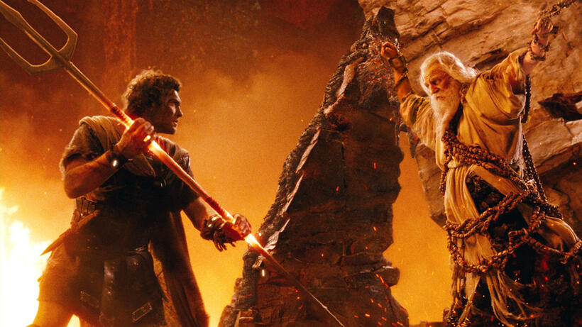 Sam Worthington as Perseus and Liam Neeson as Zeus in "Wrath Of The Titans."