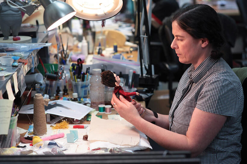 Costume Designer Deborah Cook on the set of "ParaNorman."