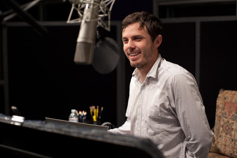 Casey Affleck on the set of "ParaNorman."