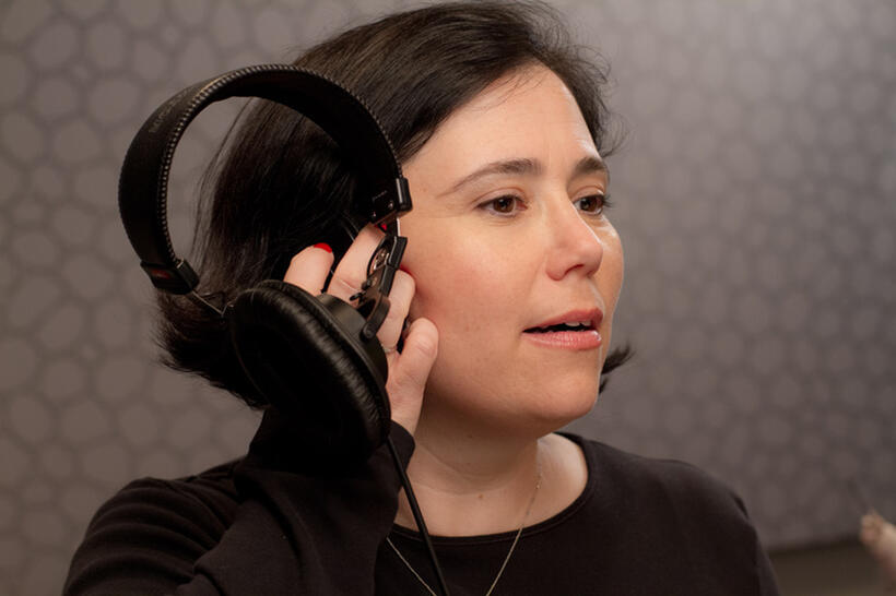 Alex Borstein on the set of "ParaNorman."