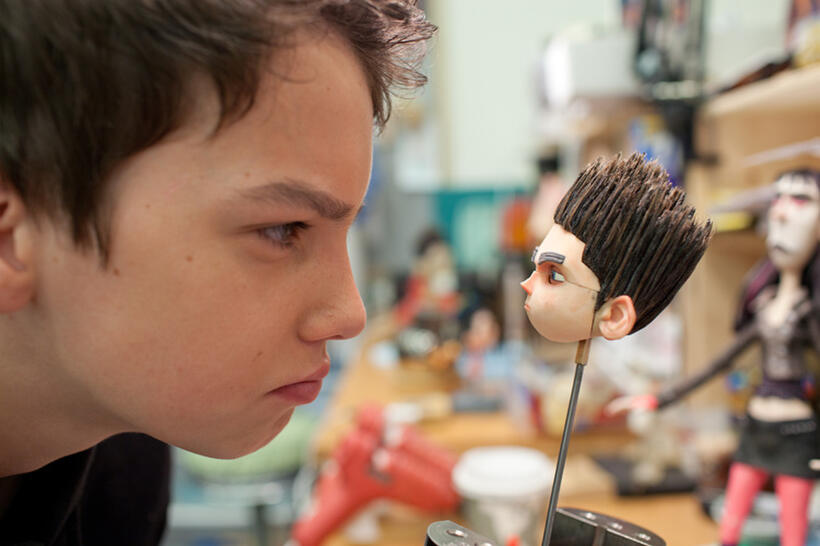 Kodi Smit-McPhee on the set of "ParaNorman."