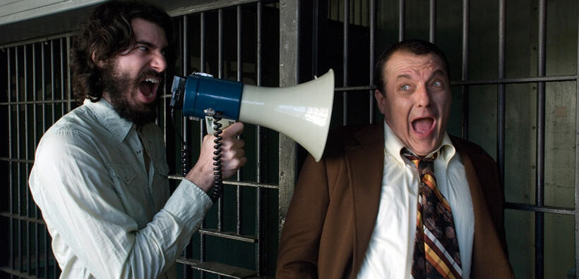 Director Jesse Baget and Tom Sizemore on set of "Cellmates."