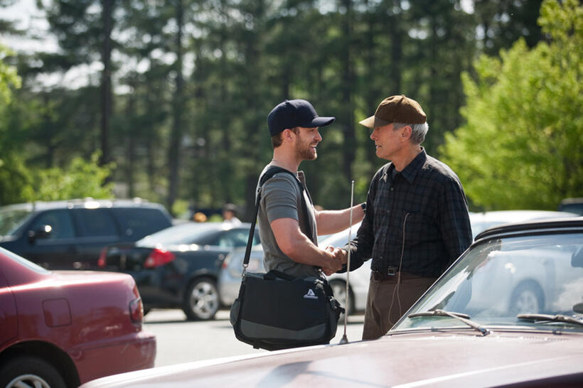 Justin Timberlake as Johnny and Clint Eastwood as Gus in "Trouble With the Curve."