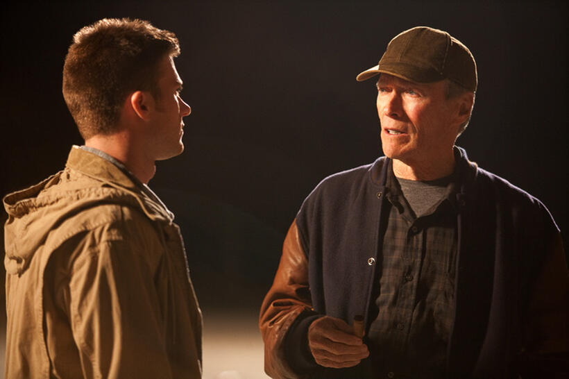 Scott Eastwood as Billy Clark and Clint Eastwood as Gus in "Trouble With the Curve."