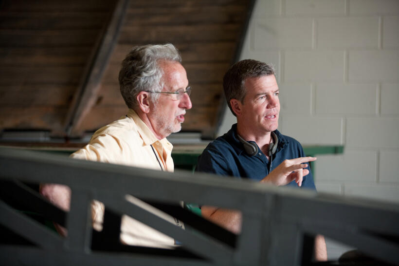 Director of photography Tom Stern and director Robert Lorenz on the set of "Trouble With the Curve."