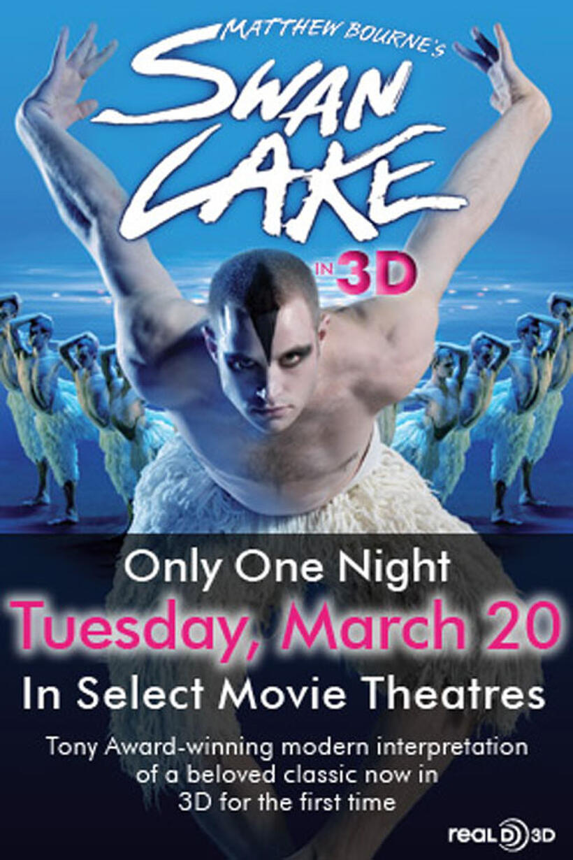 Poster art for "Matthew Bourne's Swan Lake in 3D."