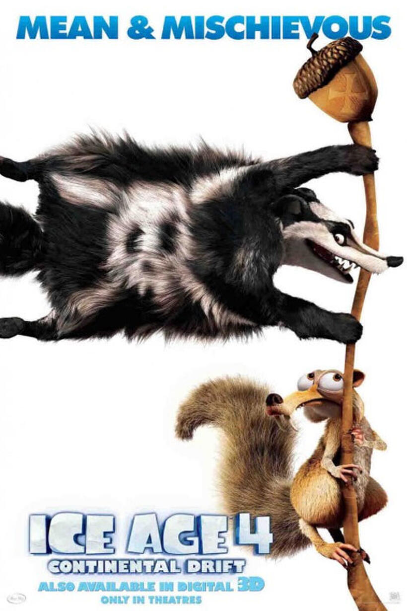 Poster art for "Ice Age: Continental Drift 3D."