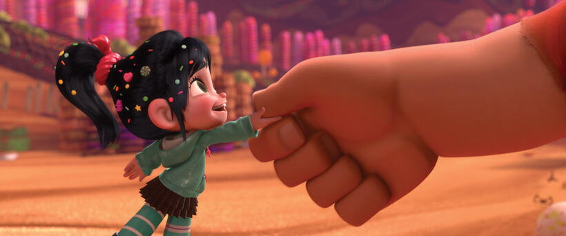 Vanellope Von Schweetz voiced by Sarah Silverman and Ralph voiced by John C. Reilly in "Wreck-it Ralph."