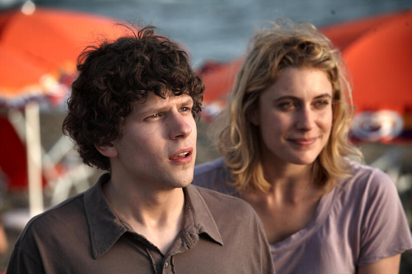 Jesse Eisenberg as Jack and Greta Gerwig as Sally in "To Rome With Love."